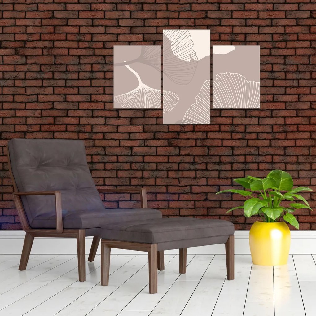 Kép - Bézs színű levelek N⁰1 (90x60 cm)