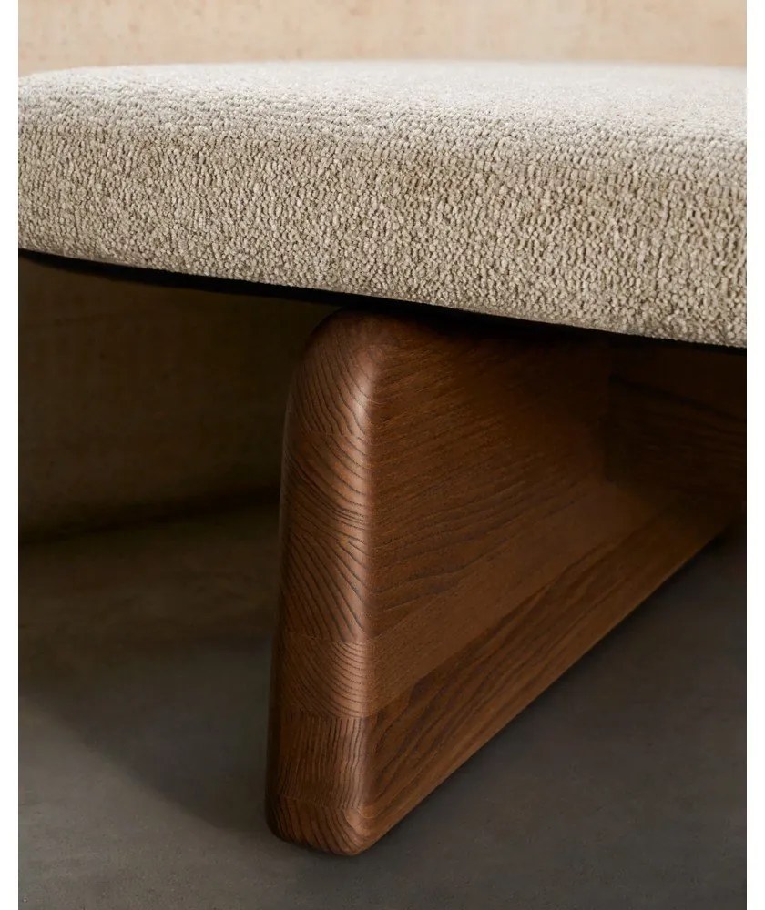 Bézs-sötét natúr színű zsenília heverő (variálható sarok) Topaz – Kave Home