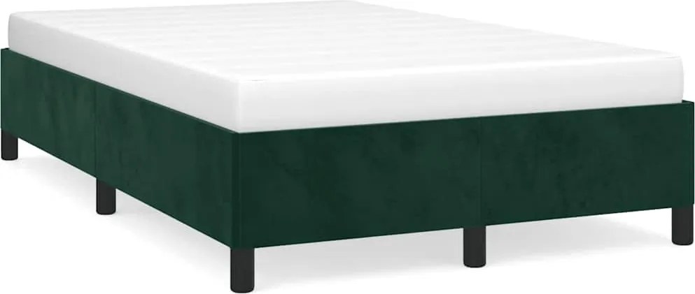 vidaXL sötétzöld bársony ágykeret matrac nélkül 120 x 200 cm