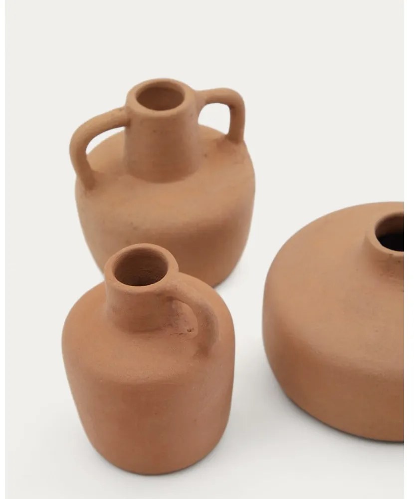 Narancssárga terrakotta váza készlet 3 db-os (magasság 6 cm) Sofra – Kave Home