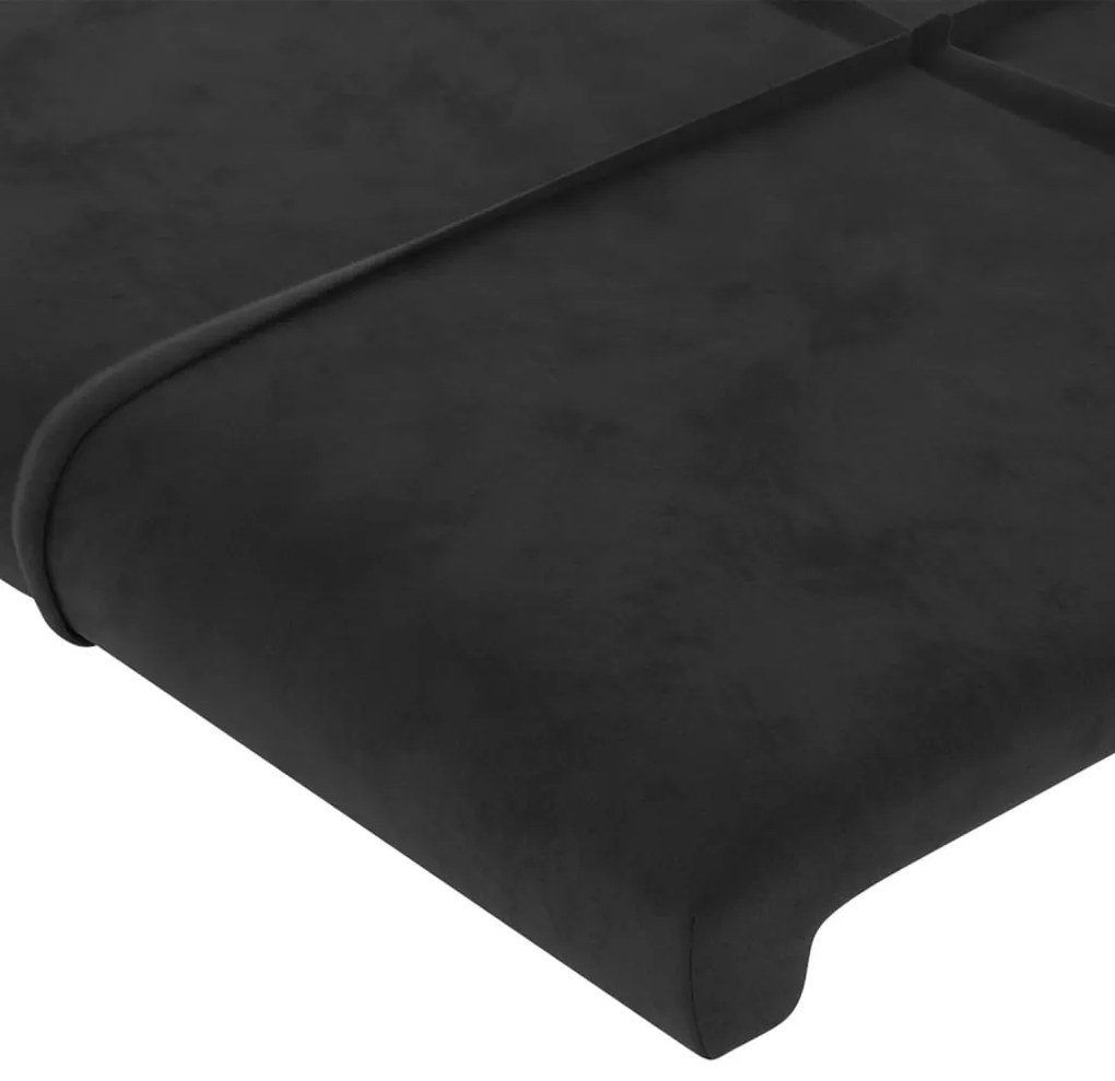 fekete bársony fejtámla szárnyakkal 83 x 23 x 118/128 cm