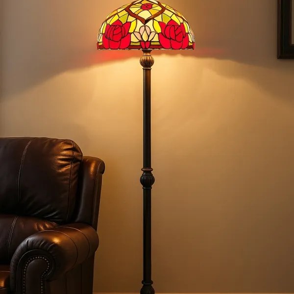 Brilagi - Tiffany-stílusú vitrázs állólámpa GARLAN 2xE27/60W/230V