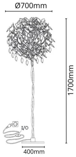 Kristály állólámpa 5xG9/40W/230V arany