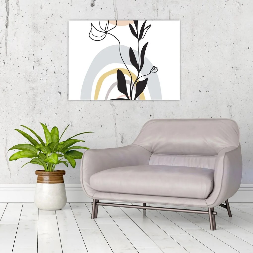 Üveg kép - Virágok vázában N⁰1 (70x50 cm)