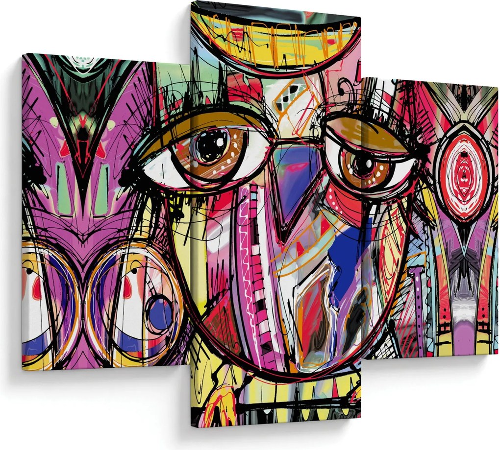 Kép - utca, művészet - bagoly (90x60 cm)
