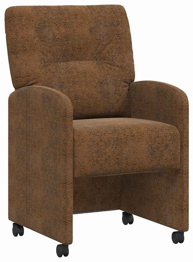 Kerekes Étkező Székek 2 pcs Barna 57 x 67 x 95 cm Műbőr velúr