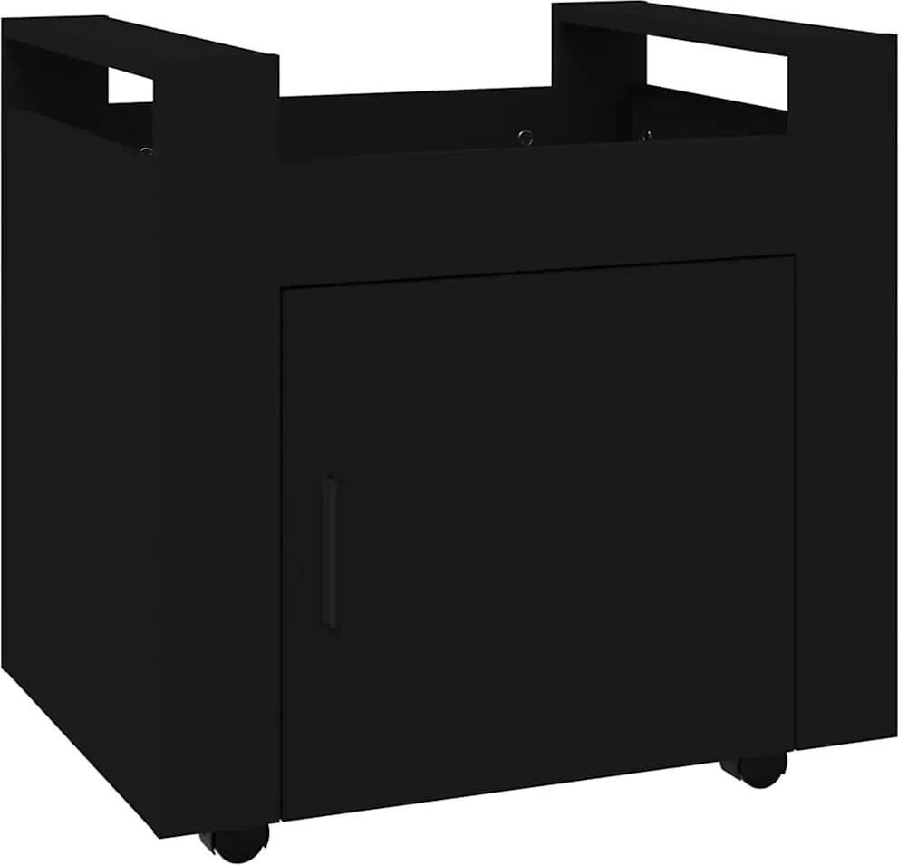 vidaXL fekete szerelt fa asztal-kocsi 60 x 45 x 60 cm