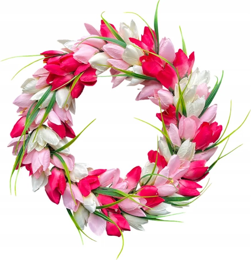 Tavaszi Koszorú Tulipánokkal Ajtó Dekoráció Húsvéti Tulipánok