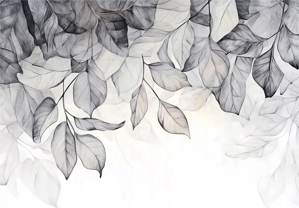 Fotótapéta levelek 3D Hatás Modern elegáns nappali hálószoba Szuper Hatás