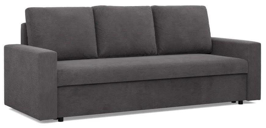 Zeus kanapéágy, kordbársony, bonell töltet, egyenes kartámasz, szürke