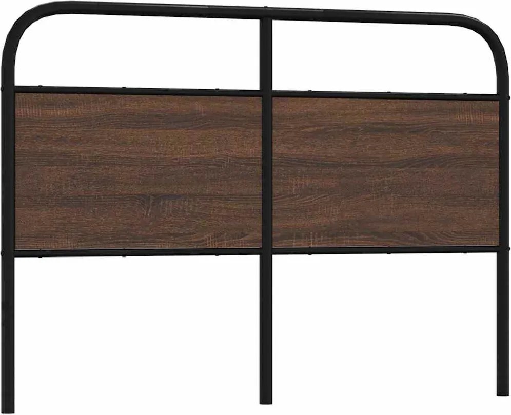 vidaXL barna tölgy színű acél és szerelt fa csere fejtámla 140 cm