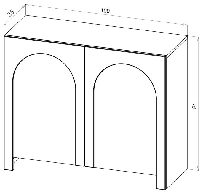 Kétajtós Komód Kasmír Színben. Arco