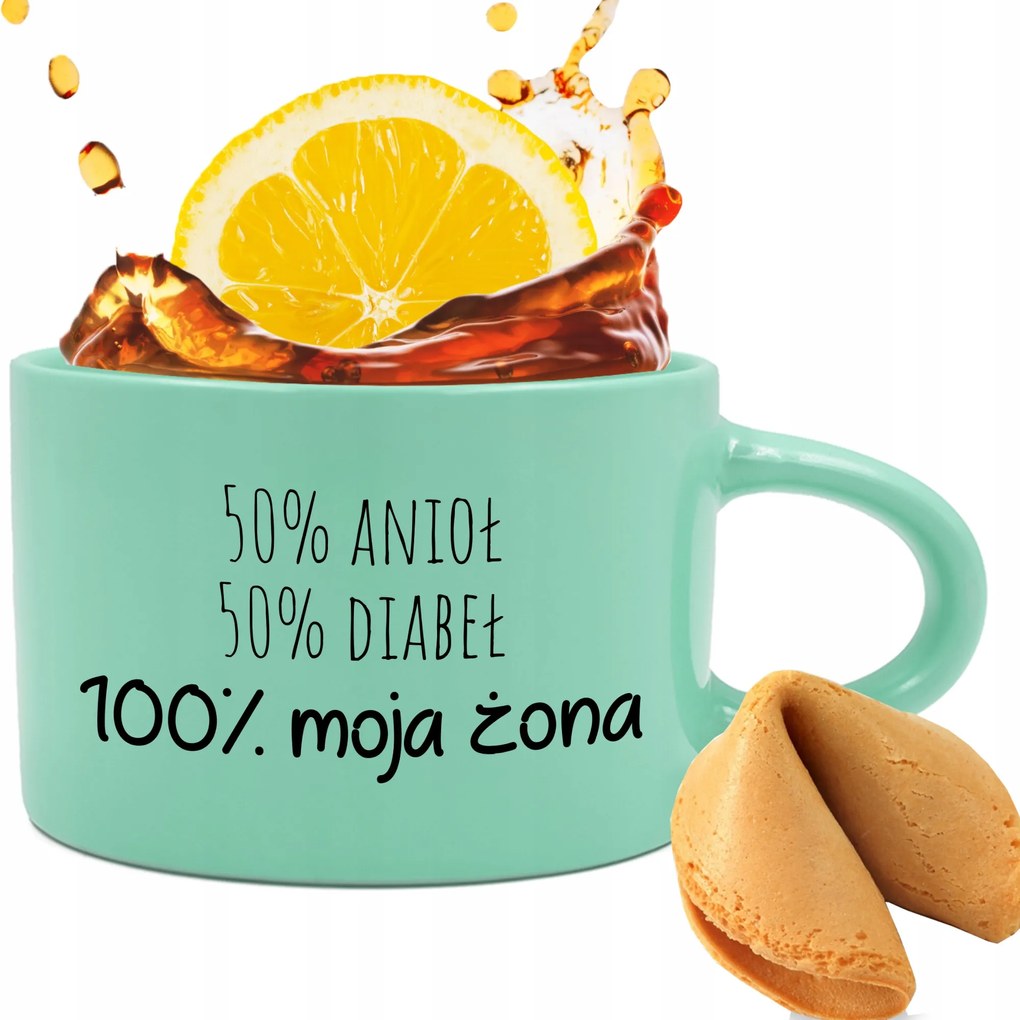 Menta csésze 200ml Ajándék Pároknak Feleségem Jóslás keksz