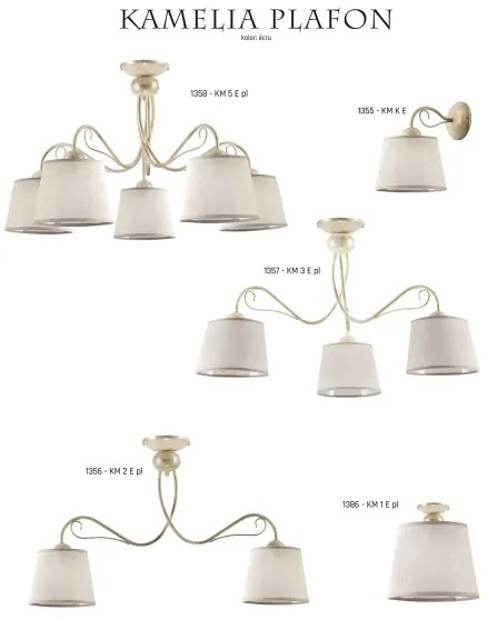 Jupiter 1358 - KM 5 PE - KAMELIA mennyezeti lámpa 5xE27/60W/230V