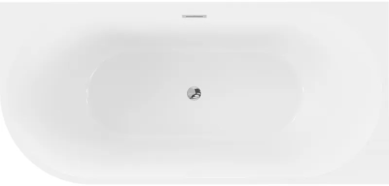 Mexen Mia, szabadon álló sarokkád, jobb, 170 x 80 cm, fehér-fekete, króm túlfolyó, 52691708075P-01