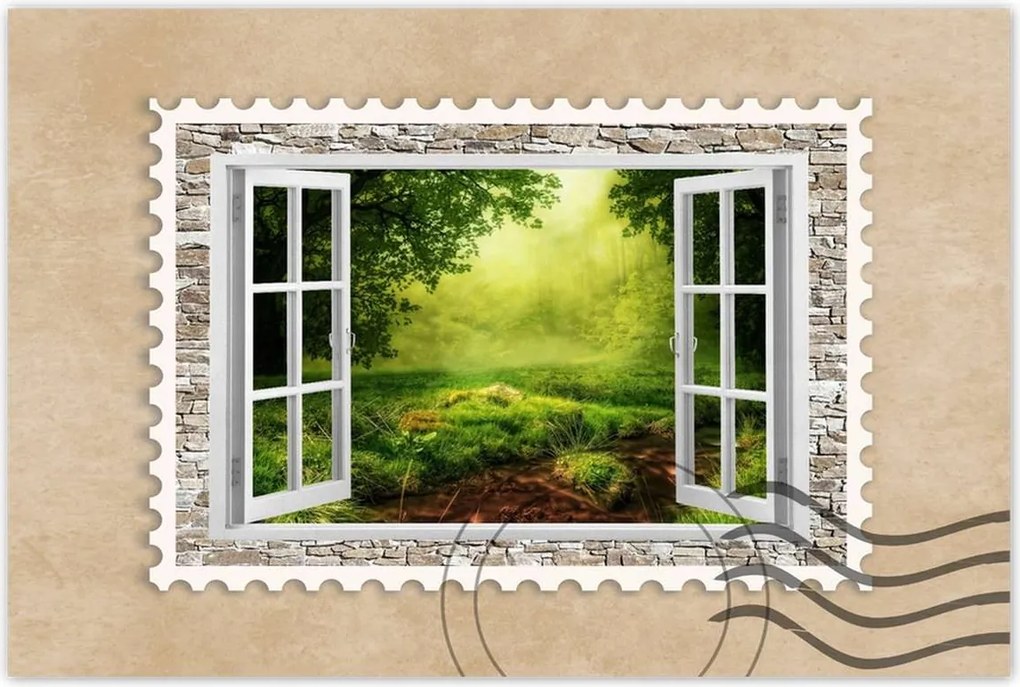 Poszterek 90x60 Fa ablak