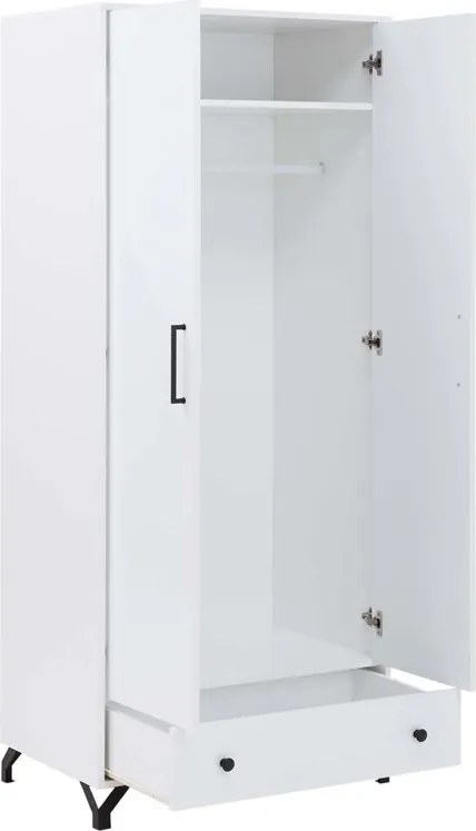 Anders gardróbszekrény 80 cm fiókkal - fehér