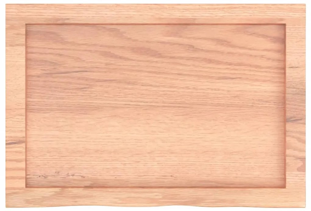világosbarna kezelt tömör fa fürdőszobai pult 60x40x(2-6) cm