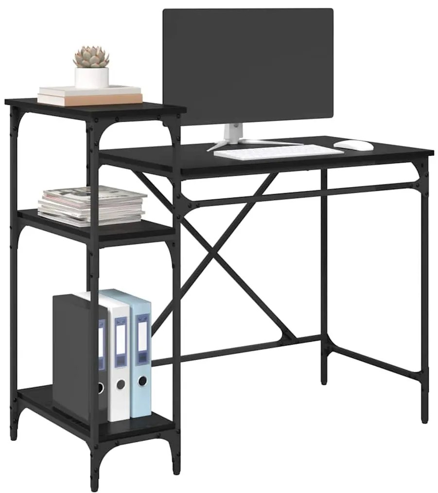 vidaXL Asztal Fekete tölgy 105 x 50 x 90 cm Faanyag