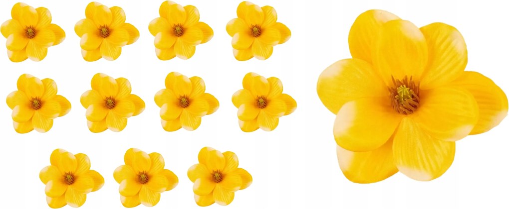 12x művirág Magnólia fej szatén 12db Nagykereskedelem