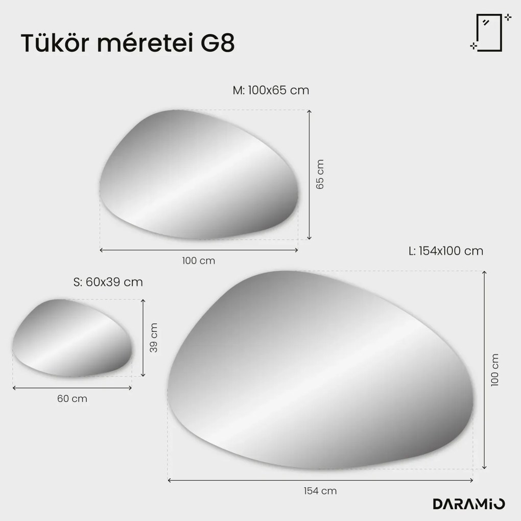 Atipikus tükör LED világítással G8