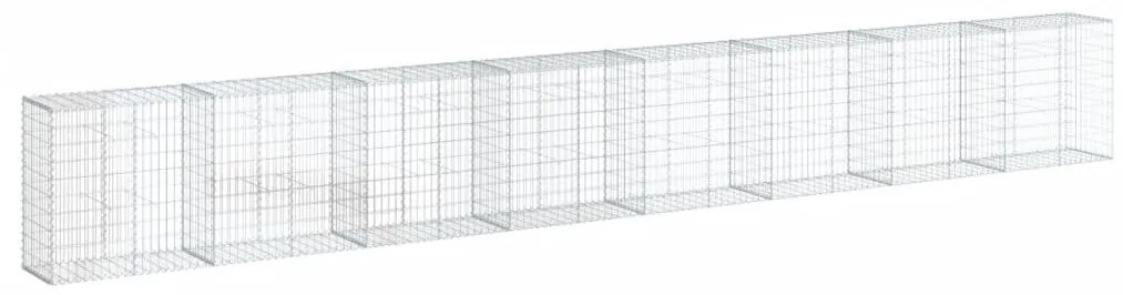 horganyzott vas gabion kosár fedéllel 800 x 50 x 100 cm