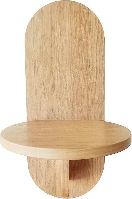 Natúr színű fali polc tölgyfa dekorral Soft – Woodman