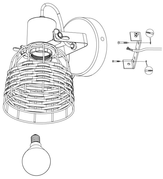 Eglo 43324 - Spotlámpa ANWICK 1xE27/40W/230V