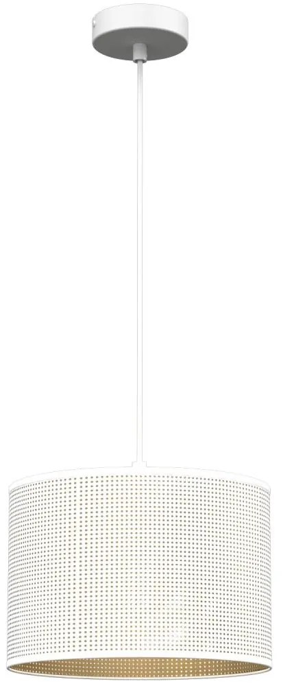 Csillár zsinóron LOFT SHADE 1xE27/60W/230V á. 25 cm fehér/arany