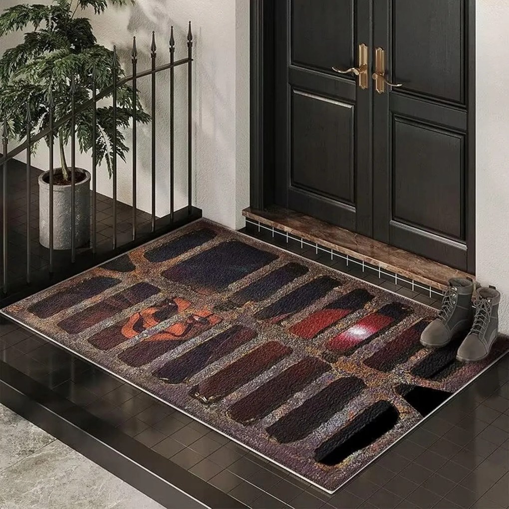 Lábtörlő Halloween Ajtóhoz 3D Dekoratív Szőnyeg Ijesztő Bohóc