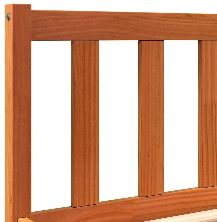 viaszbarna tömör fenyőfa ágy matrac nélkül 100 x 200 cm