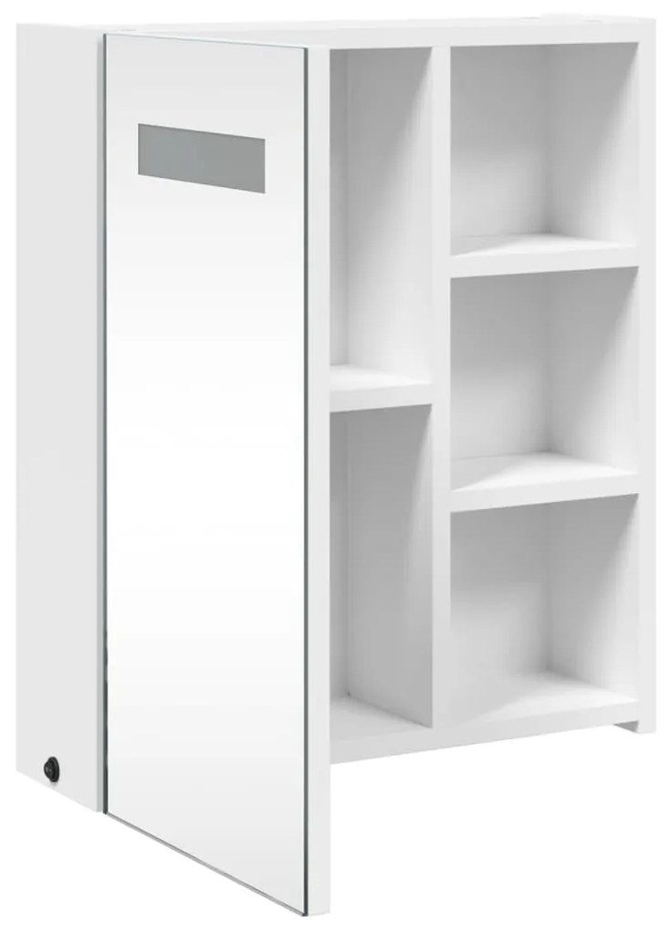 fehér tükrös fürdőszobaszekrény LED-del 45 x 13 x 52 cm