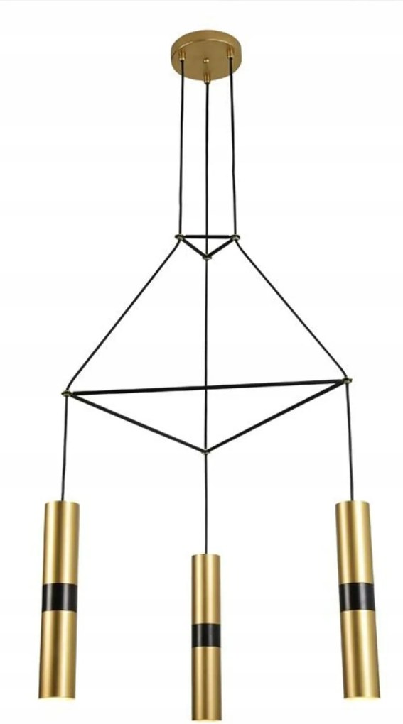 Aca Lighting függeszték 3xGU10 sárgaréz fém 56x49xH150cm Da Vinci HM853P
