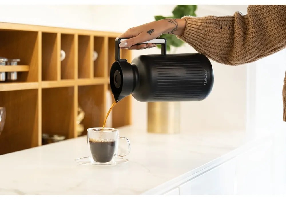 Matt fekete termosz 1 l Lungo – Vialli Design