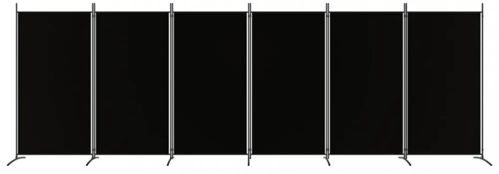 6 paneles fekete szövet térelválasztó 520x180 cm