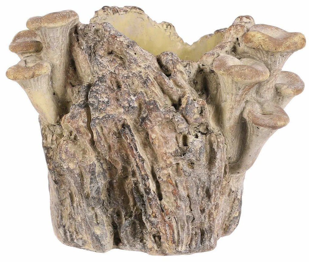 Beton burkolat - tusk with mushrooms, 19 x 17 x 16cm