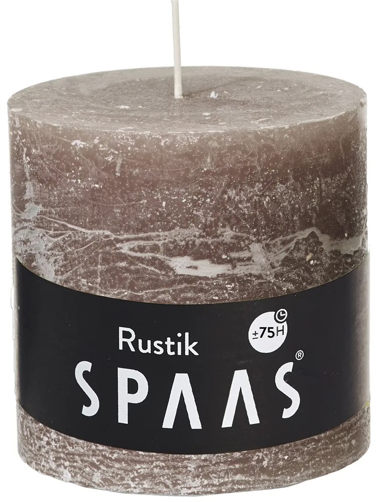 SPAAS Gyertyás henger rusztikus 10x10cm sötétszürke