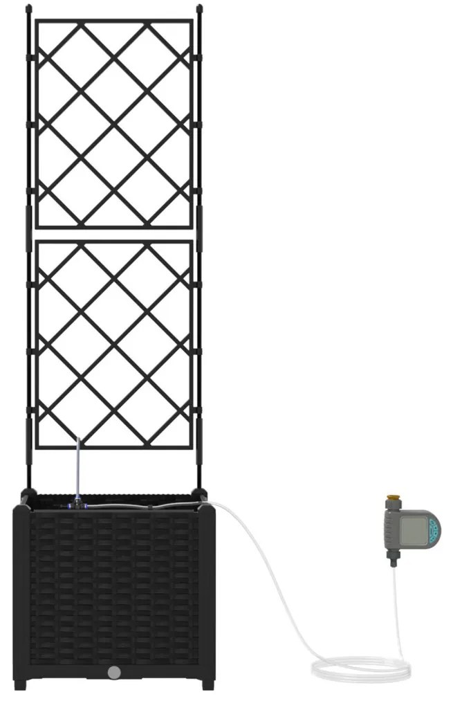 Kerti ültetők Fekete 40 x 40 x 142 cm Acél