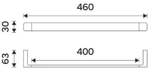 NIMCO MA 29046-26 - Fali törölközőtartó MAYA 46 cm fényezett króm
