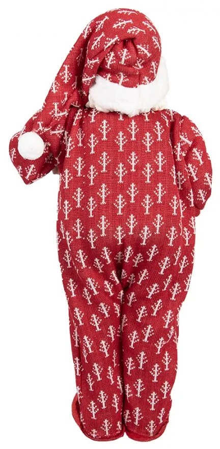 Mikulás pizsamában macival karácsonyi figura 45 cm