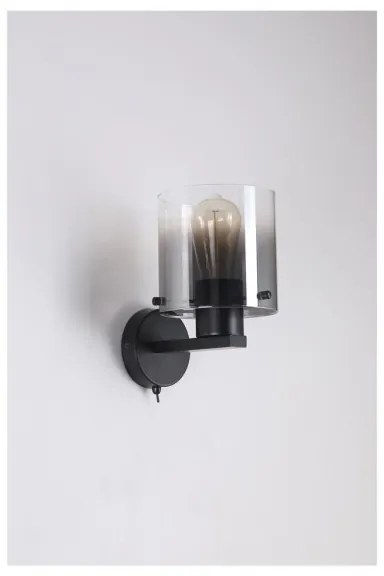 Searchlight 88912-1BK - Fali lámpa SWEDEN 1xE27/60W/230V fekete/füstszínű