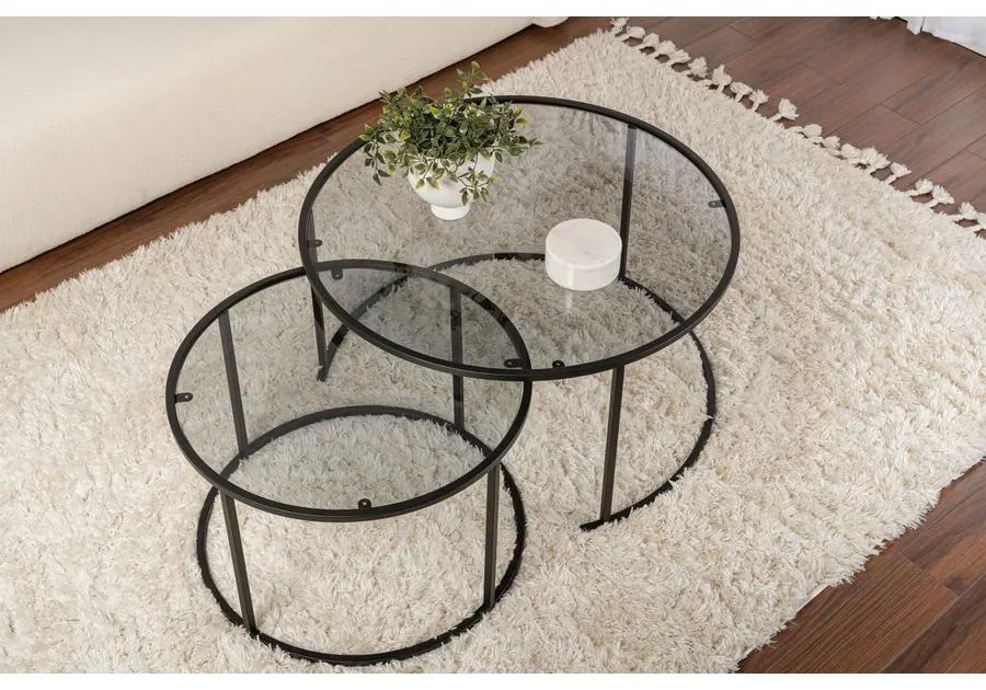 Dohányzóasztal Aurum - 80, 60 - Fekete, Grey