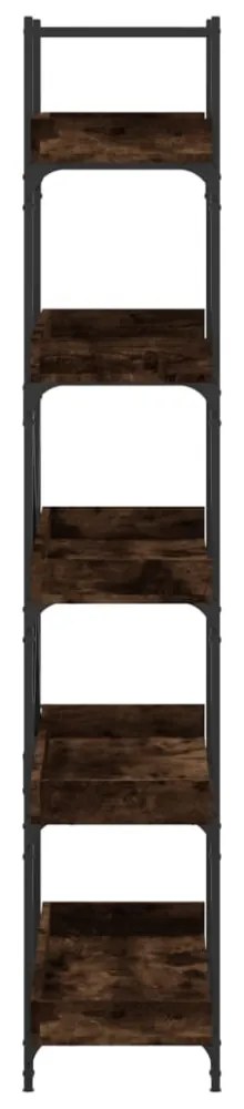 5-szintes füstös tölgy szerelt fa könyvespolc 100x33x180,5 cm