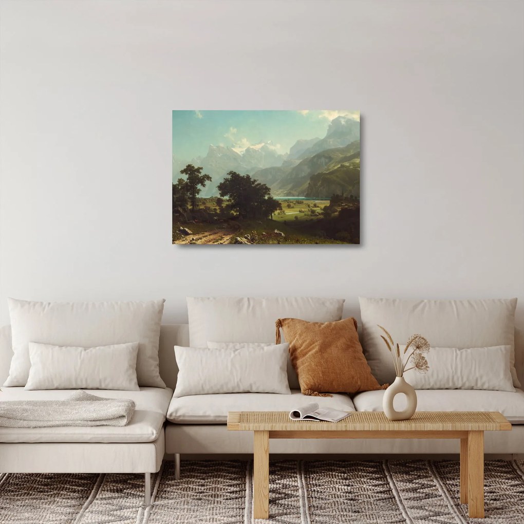 Üveg kép - Albert Bierstadt, Lake Lucerne, reprodukciók (70x50 cm)