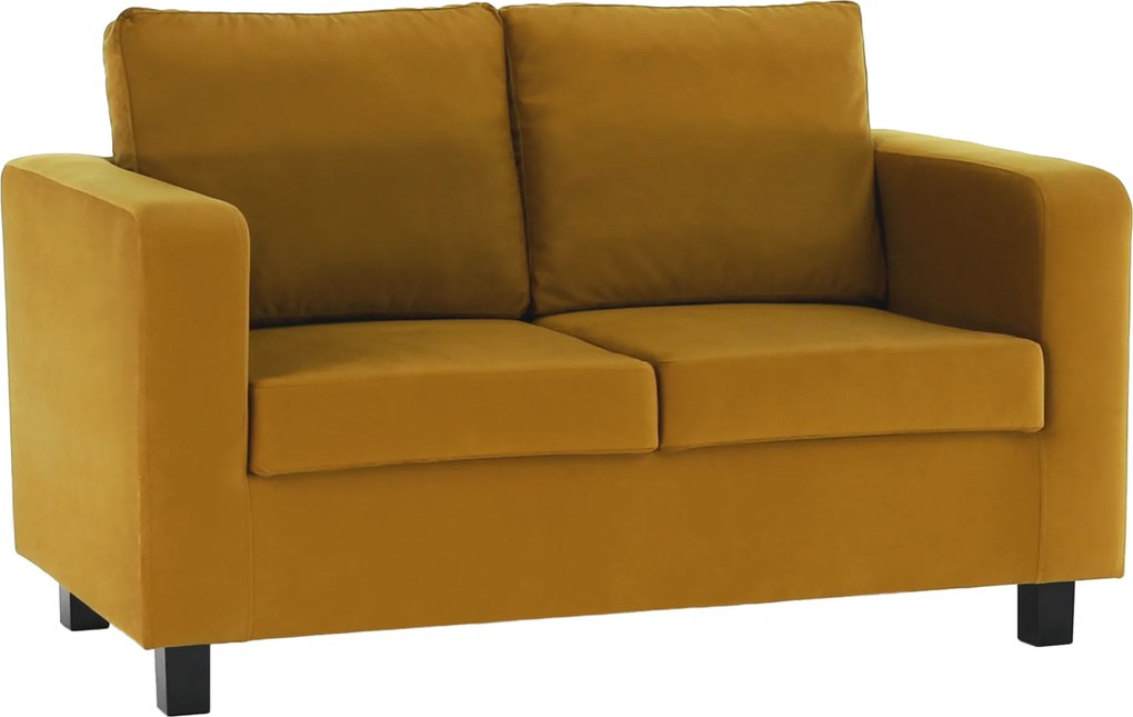 Teljesen kárpitozott heverő, mustár színű szövet, LUANA