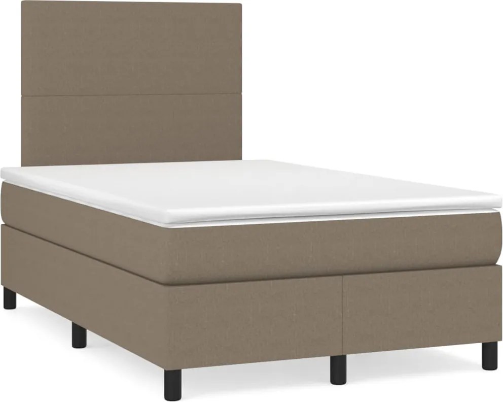 vidaXL tópszínű szövet rugós ágy matraccal 120 x 200 cm