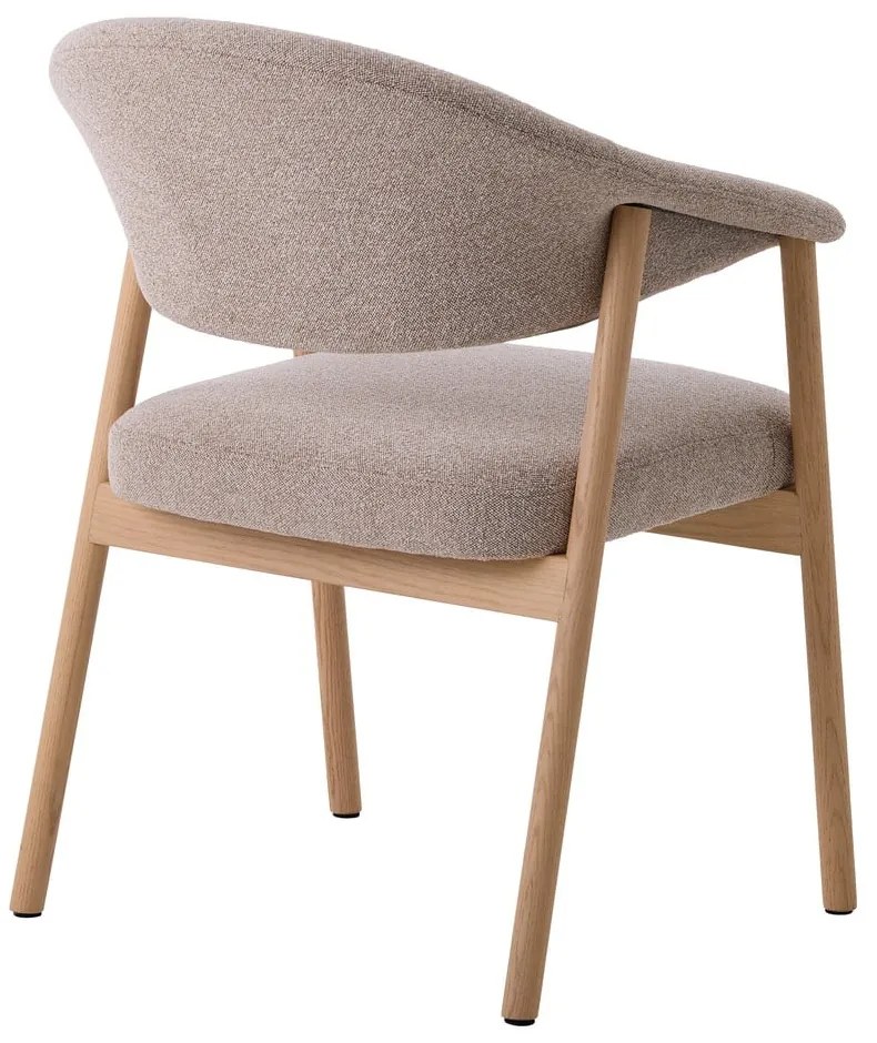 Bézs tölgyfa karfás étkezőfotel szett 2 db-os Elk – Unique Furniture