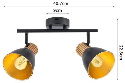 Brilagi - Spotlámpa ODENSE 2xE14/10W/230V gumifa/fekete