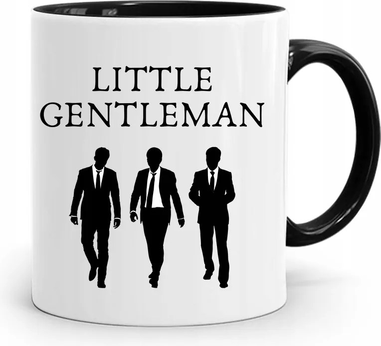 Fekete Bögre Ajándék Fiának Little Gentleman fényképes nyomtatással