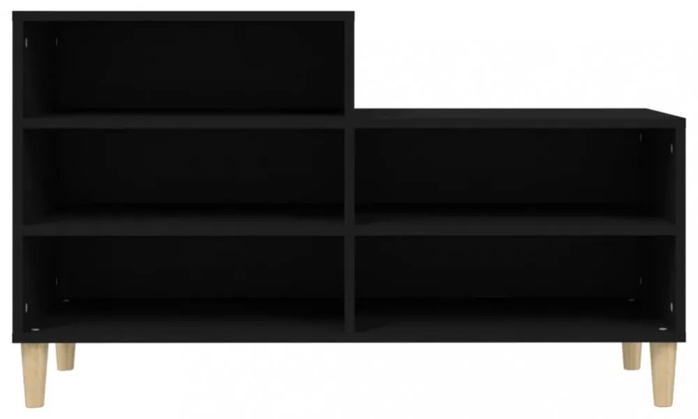 fekete szerelt fa cipősszekrény 102x36x60 cm
